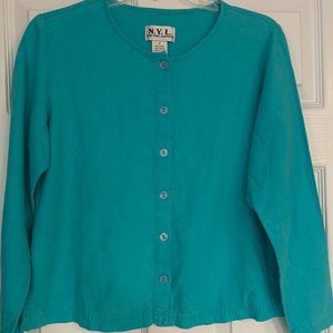 NYL Button Down Aqua Shirt